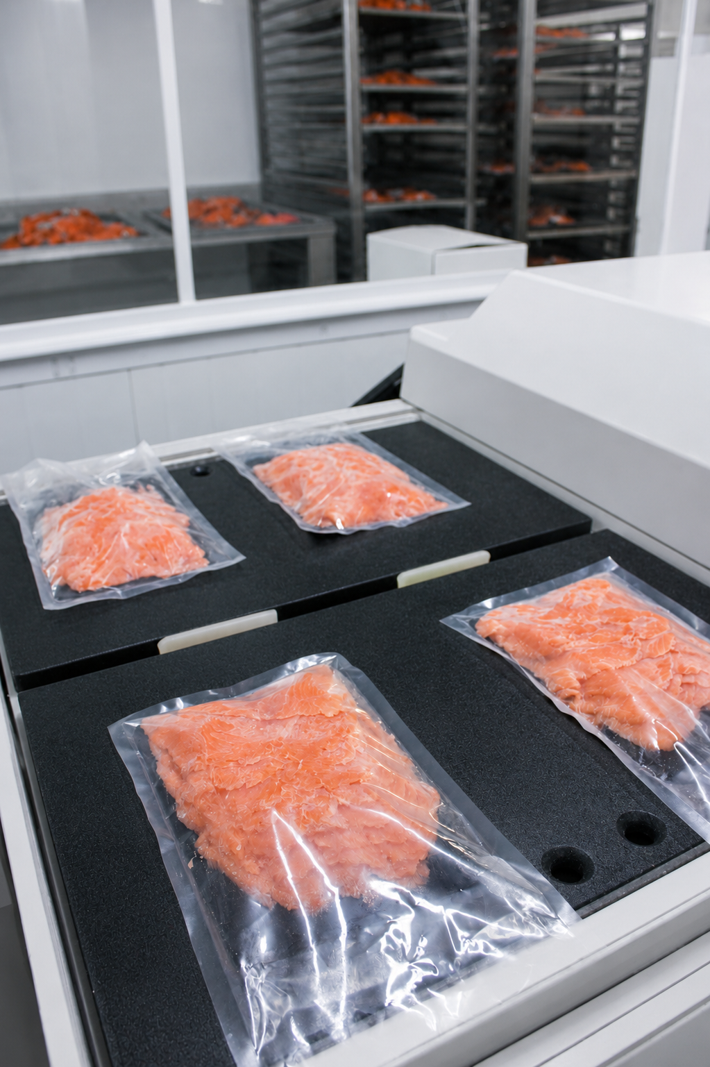 Proceso de sellado al vacío del salmón — Alimentos Bilbao